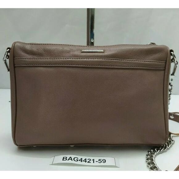 Rebecca Minkoff Mini M.A.C Brown Leather Chain Strap Zipper Crossbody Bag - Picture 2 of 13